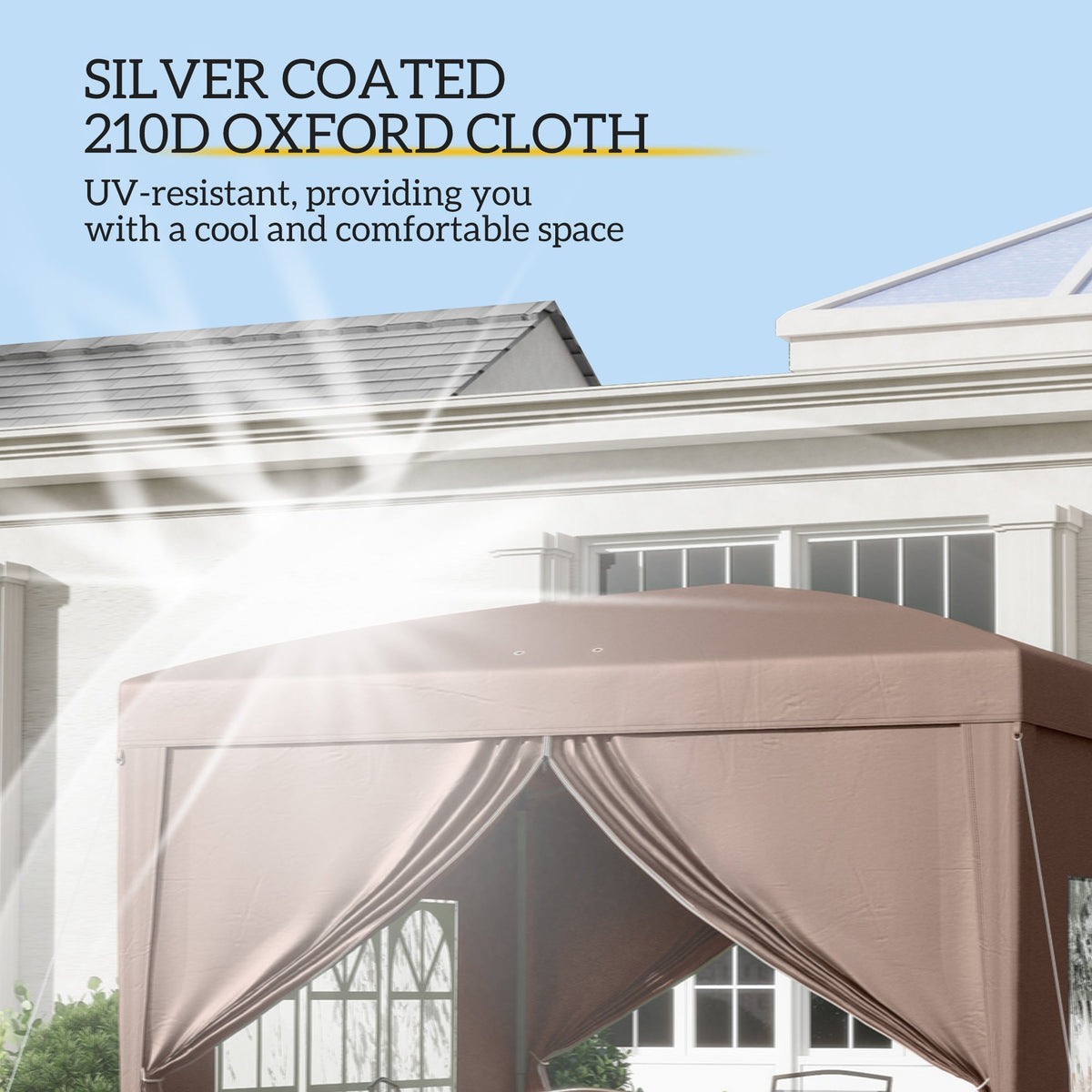 10' x 10' Pop-Up Party Tent Canopy with Carrying Bag, Coffee — product view 7