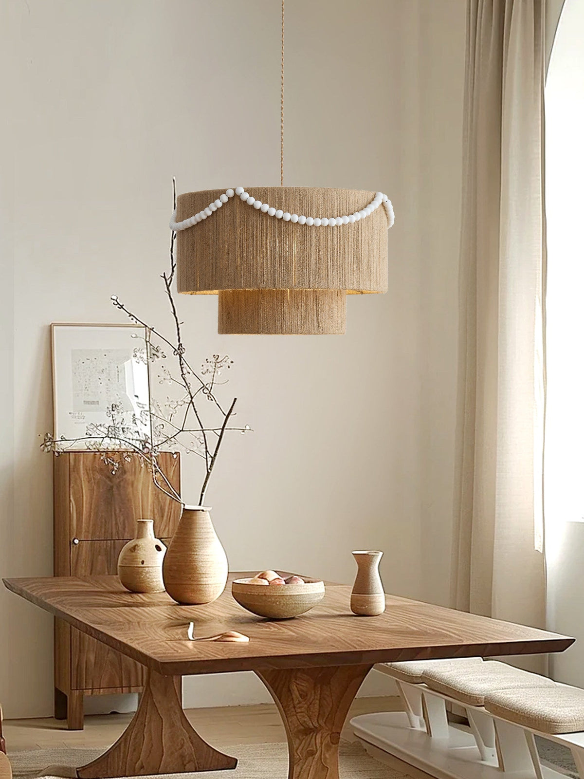 Juniper Tiered Rope Pendant Lamp — product view 3