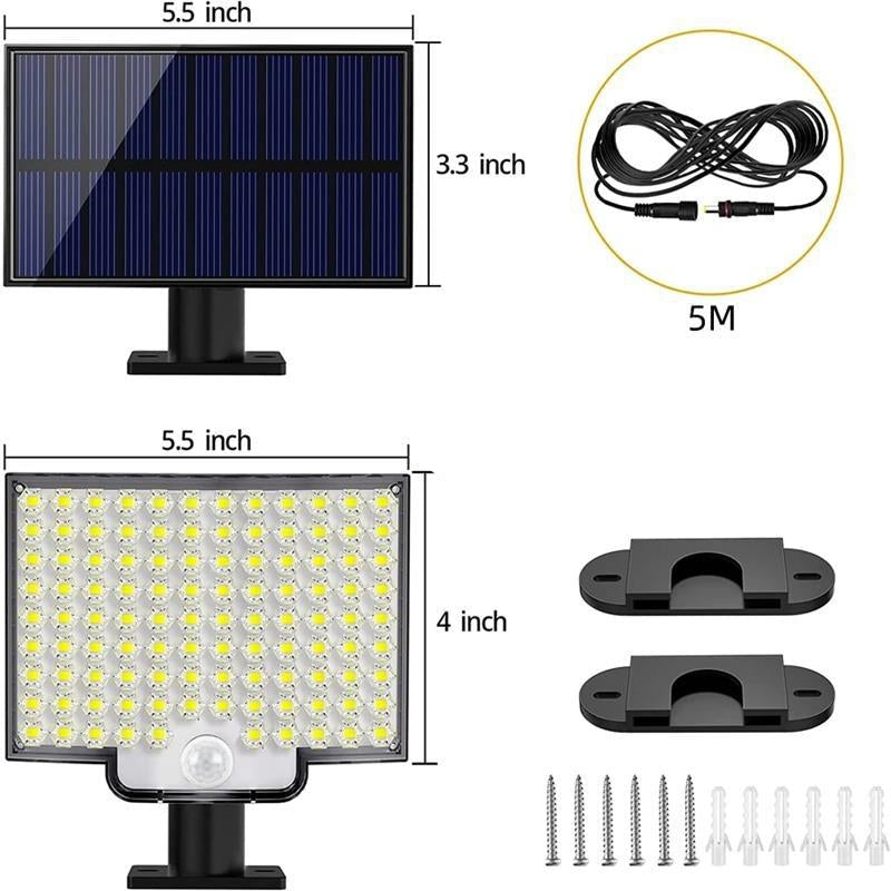 Solar Outdoor Light, 106 LED, Motion Sensor, IP65 — product view 6