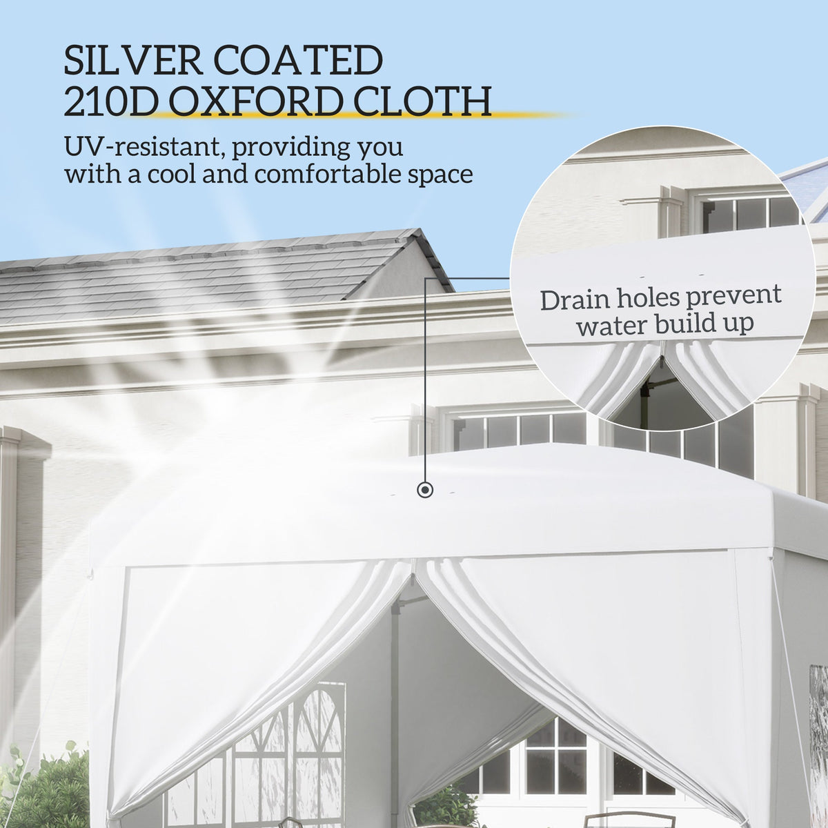 10' x 10' Outdoor Pop Up Party Tent Gazebo with Carrying Bag, White — product view 7