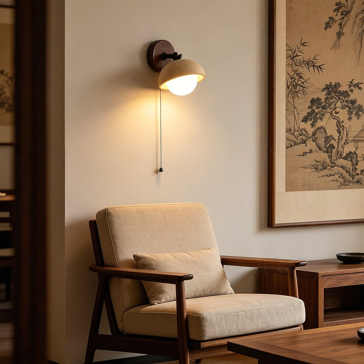Kenton Articulated Travertine Wall Sconce — product view 2