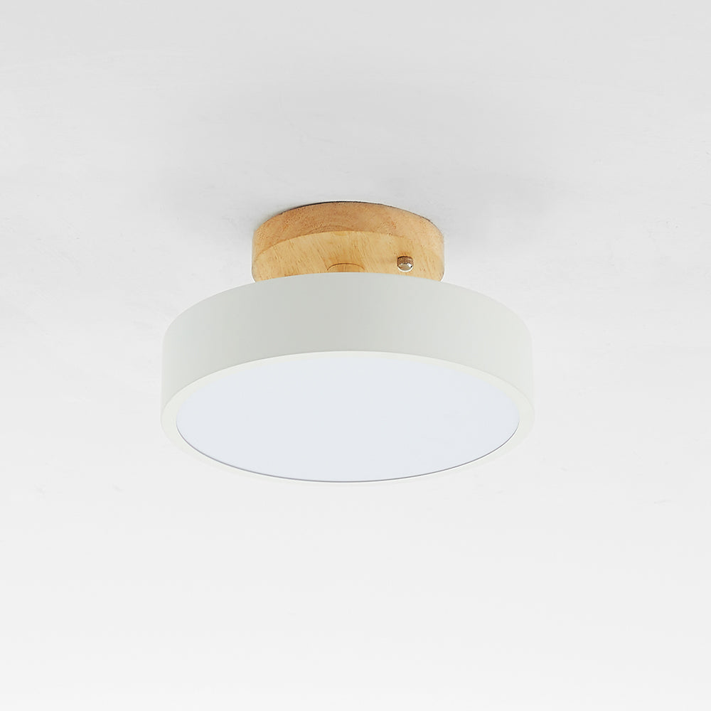 Orya Round LED Flush Mount Ceiling Light Modern Wood Colorful — product view 6