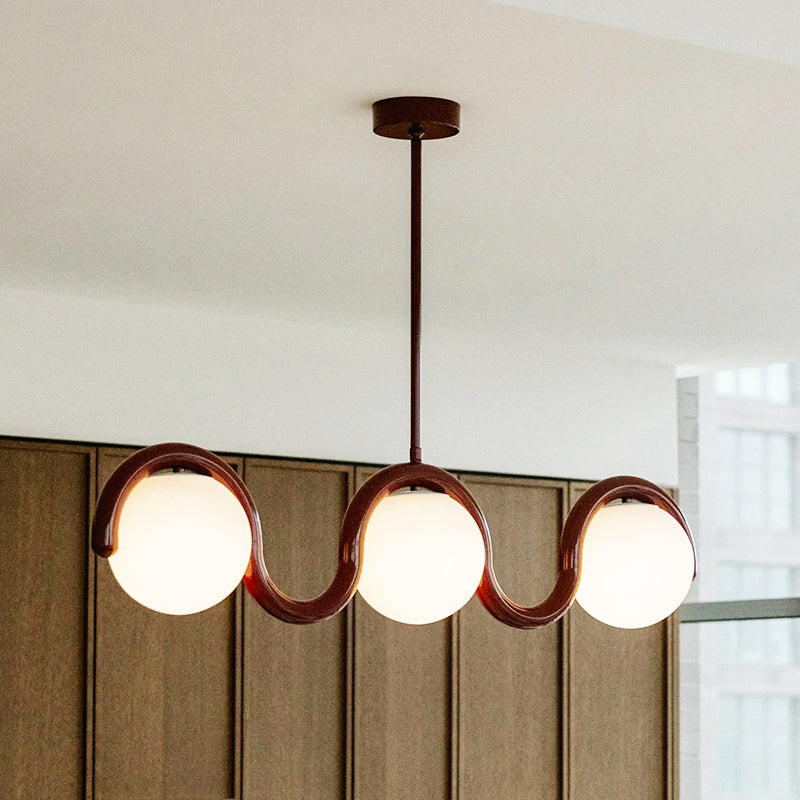 Uveta Linear Chandelier Red&Silver — product view 7