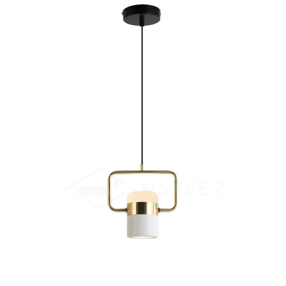 Adjustable Glass Pendant Light Art Deco Frosted Steel Dining Room Bedroom — Gold Rose Gold 4 to 7 Inch — product view 1