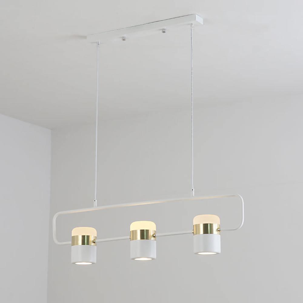 Adjustable Glass Pendant Light Art Deco Frosted Steel Dining Room Bedroom — Gold Rose Gold 4 to 7 Inch — product view 5