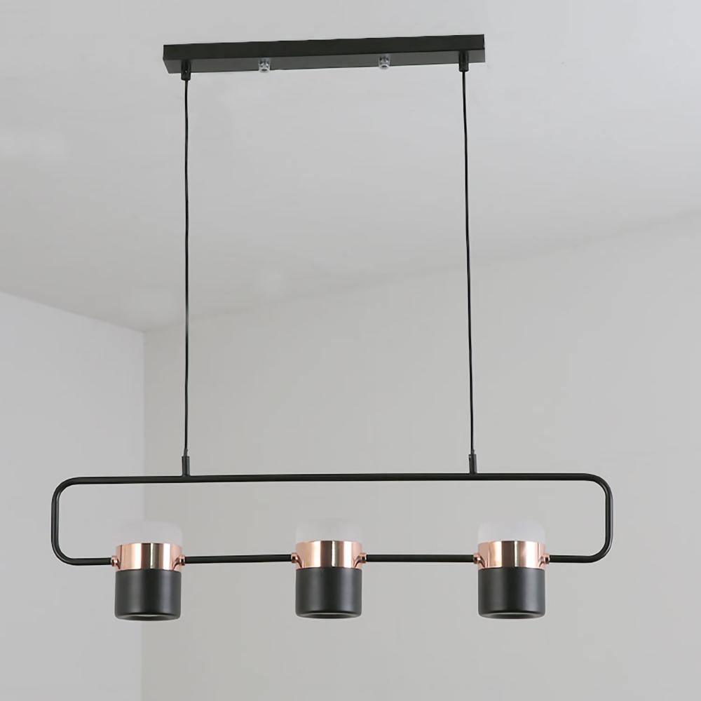 Adjustable Glass Pendant Light Art Deco Frosted Steel Dining Room Bedroom — Gold Rose Gold 4 to 7 Inch — product view 6