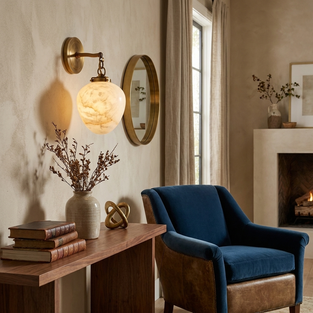 Locket Alabaster Wall Sconce — product view 3
