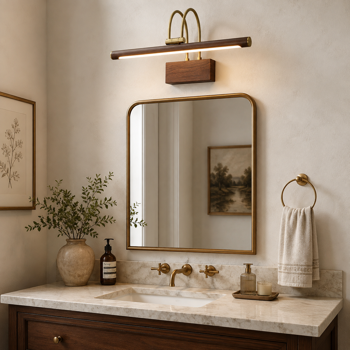 Lombard Walnut Wall Sconce — product view 2