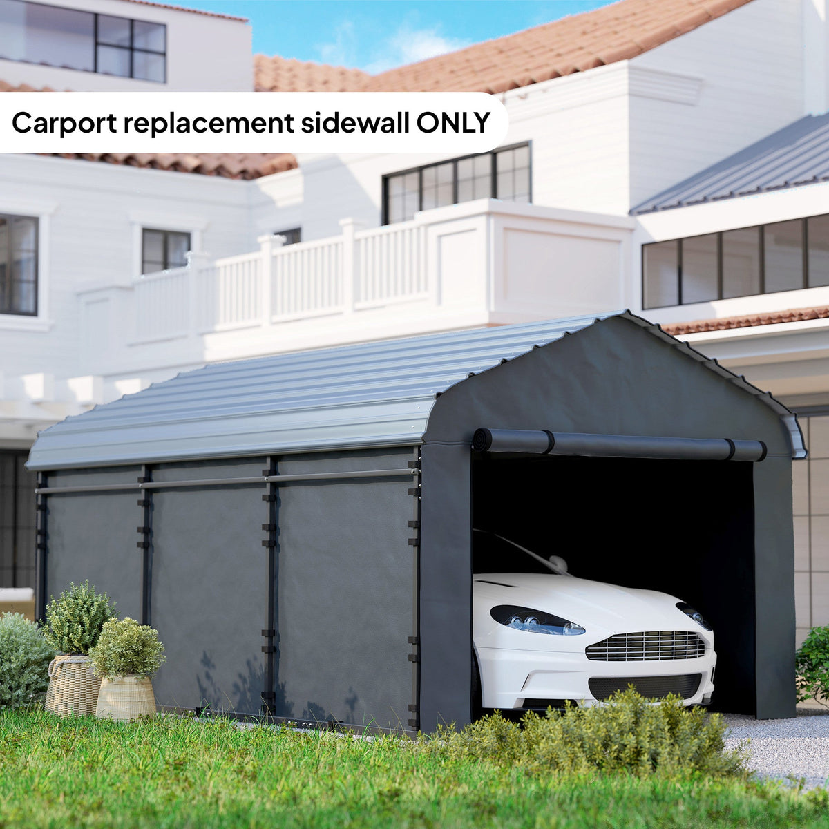 Carport Sidewalls Replacement Kit for 12' x 20' Carport, Dark Grey — product view 3