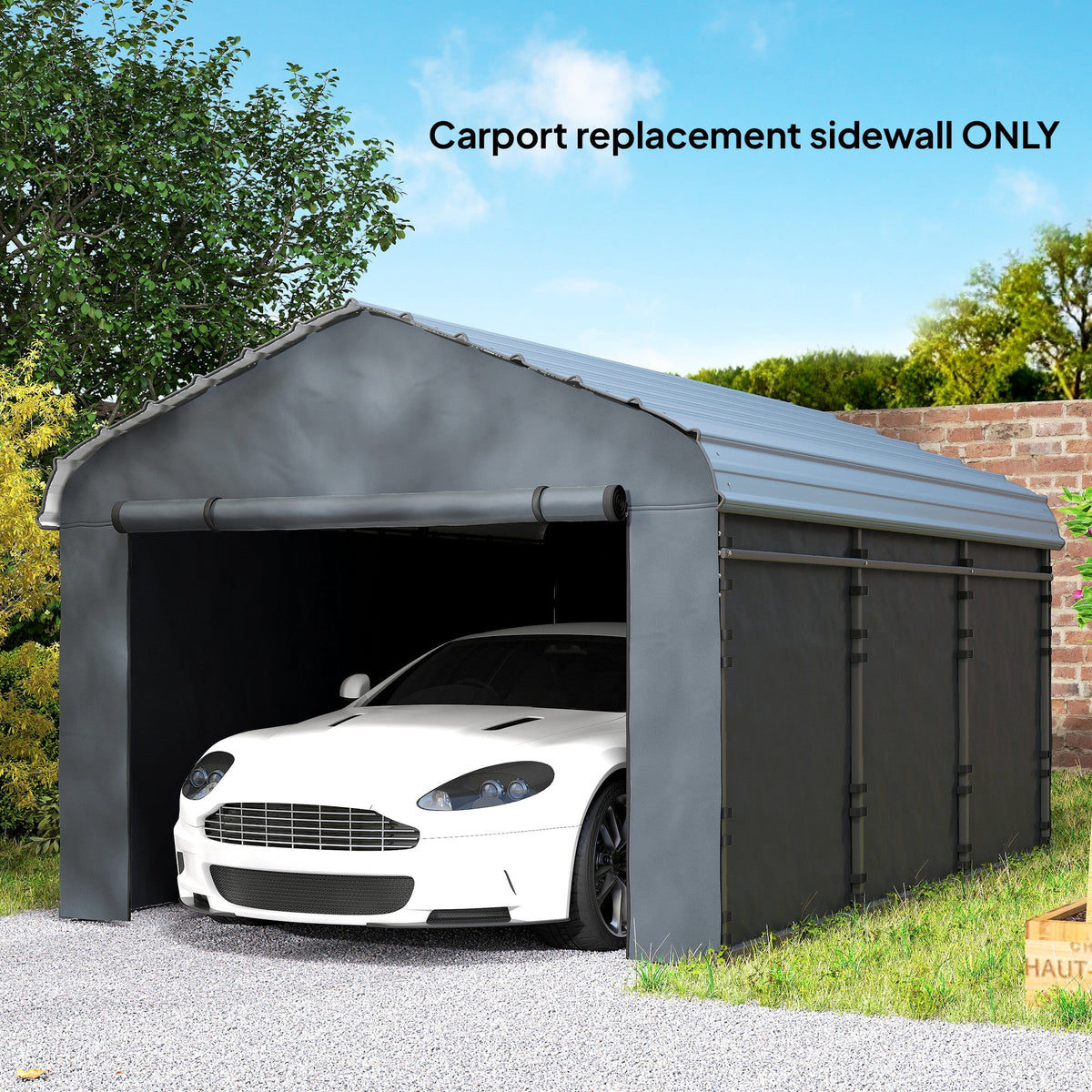 Carport Sidewalls Replacement Kit for 12' x 20' Carport, Dark Grey — product view 4
