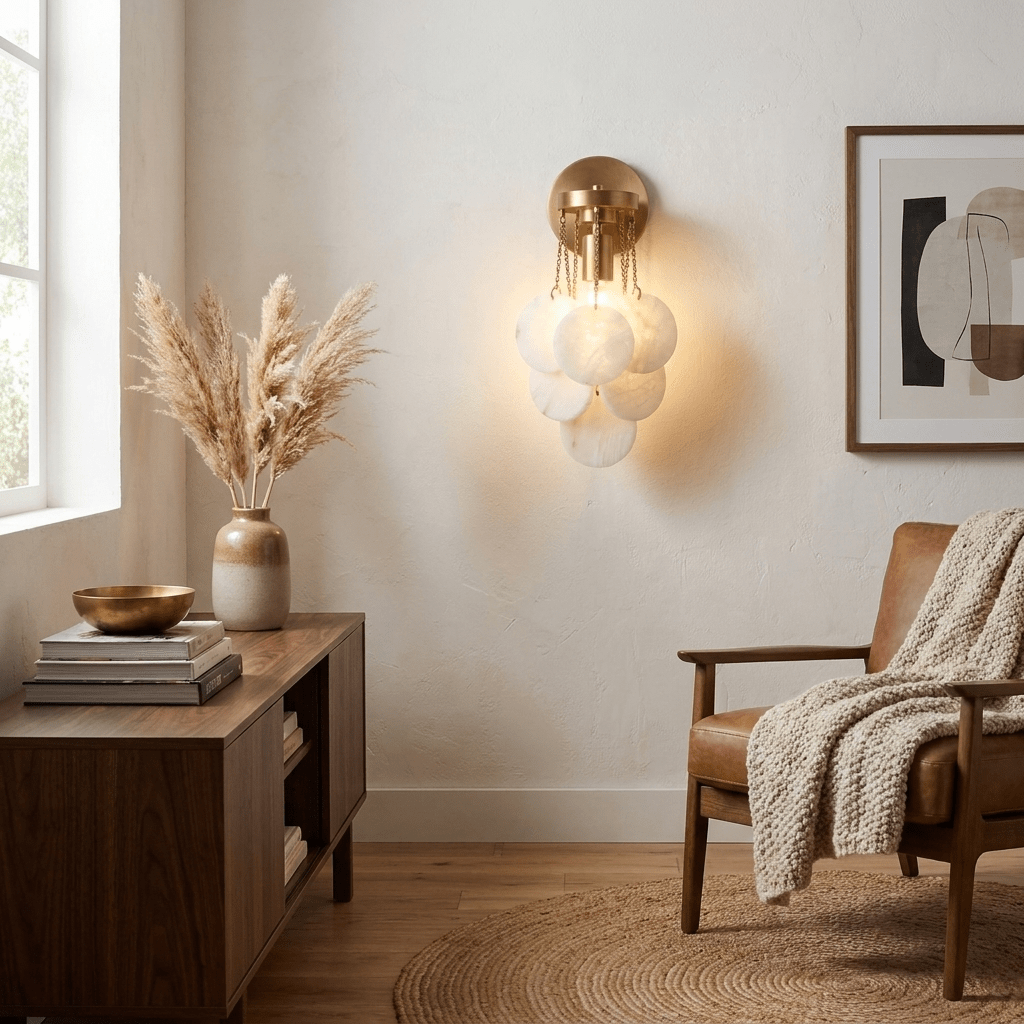 Magnolia Alabaster Disc Sconce — product view 2