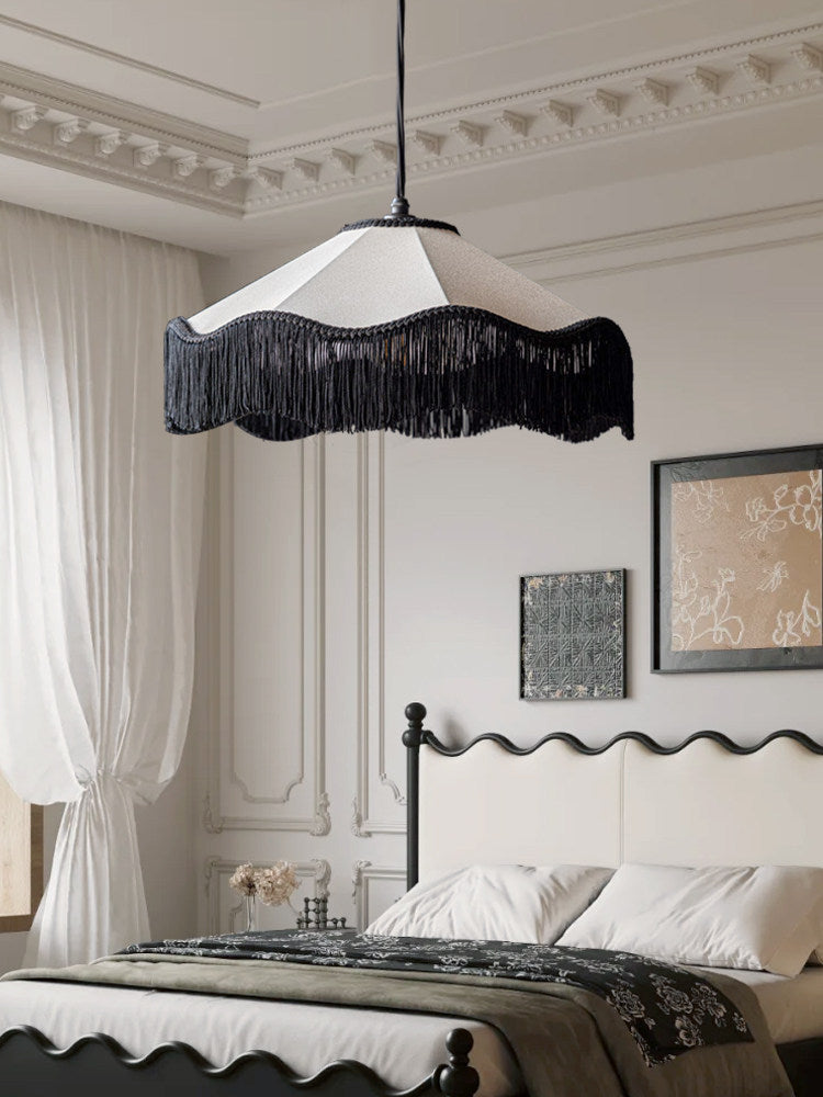 Mantilla Tasseled Fabric Pendant Lamp — product view 5