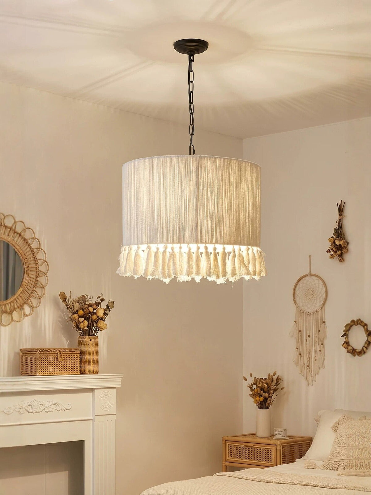 Marlow Tasseled Cotton Pendant Light — product view 5