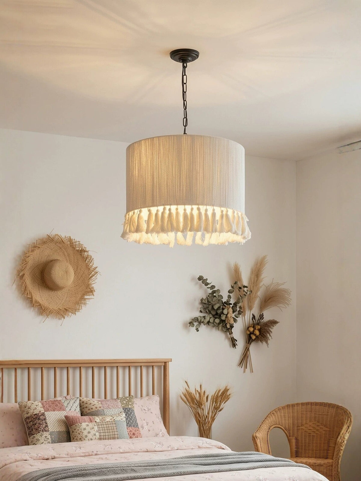 Marlow Tasseled Cotton Pendant Light — product view 2
