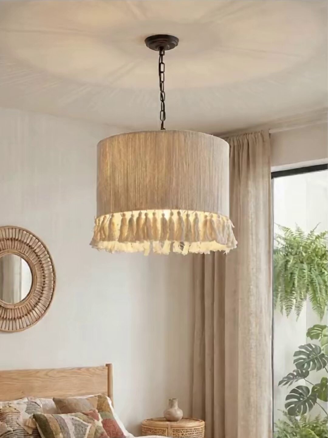 Marlow Tasseled Cotton Pendant Light — product view 3