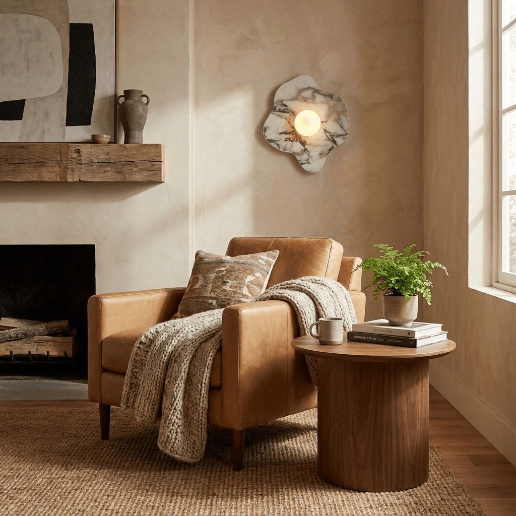 Mavelle Stone Petal Wall Sconce — product view 3