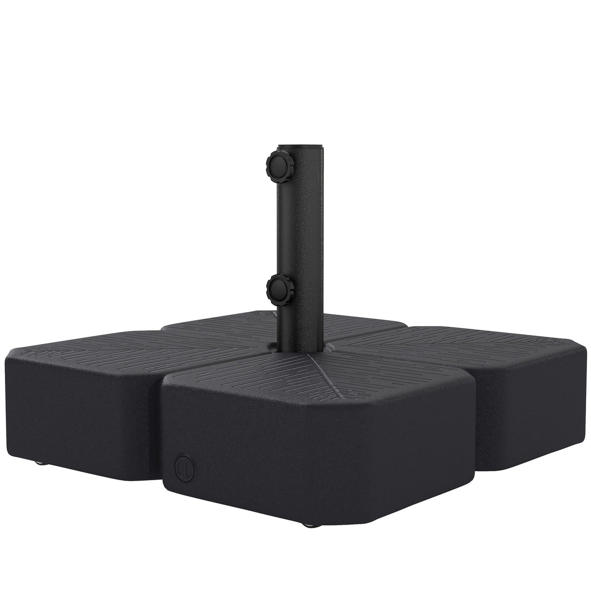 Square Patio Umbrella Base with Wheels, Black — product view 2