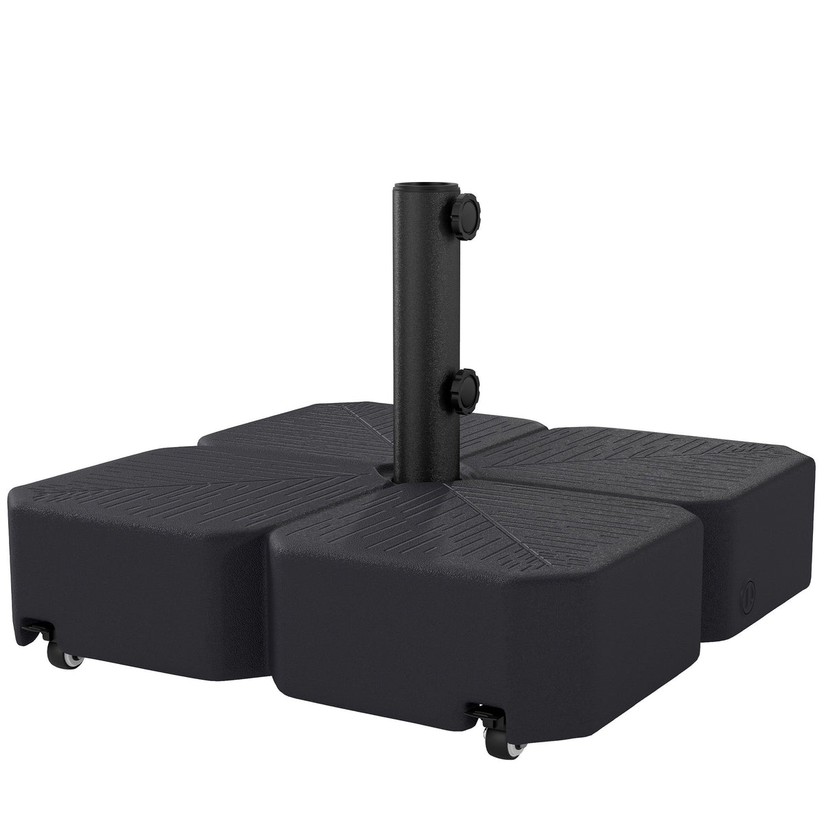 Square Patio Umbrella Base with Wheels, Black — product view 1