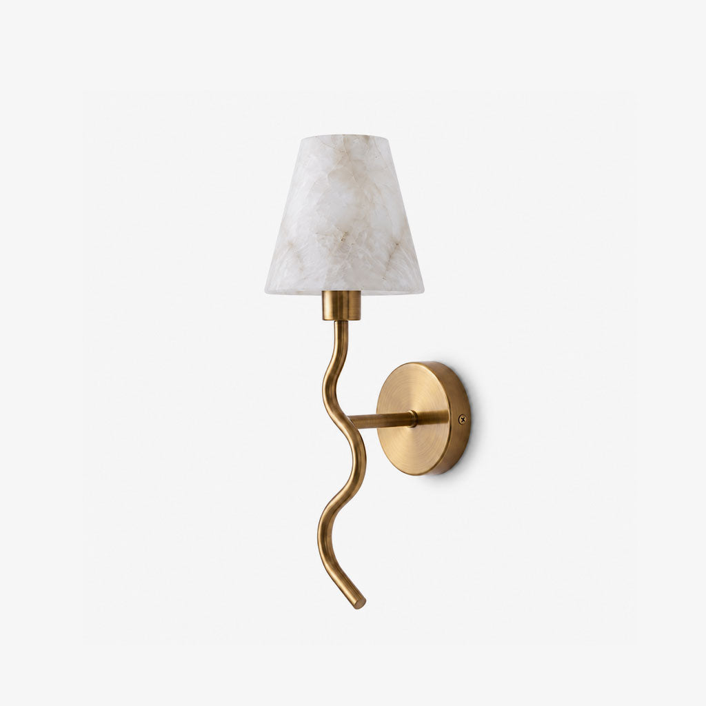 Meander Alabaster Cone Sconce — product view 1