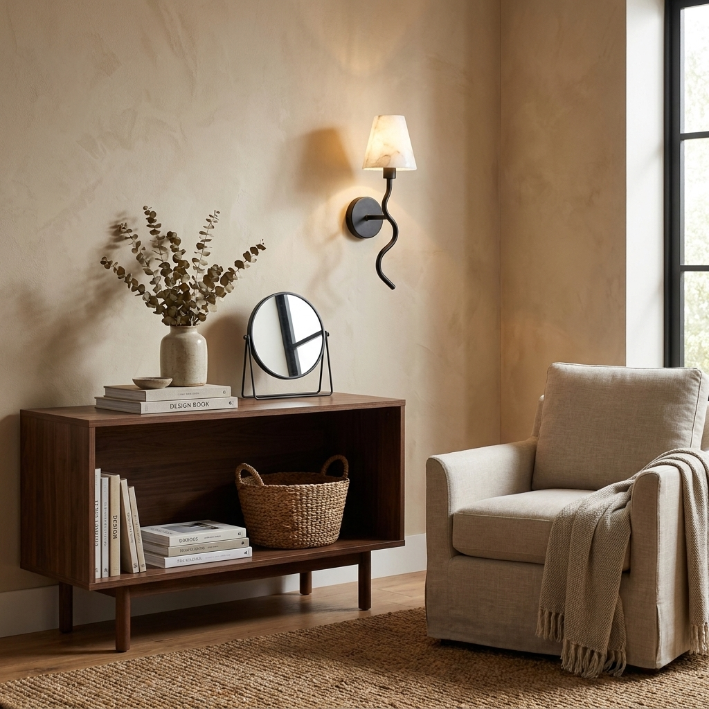 Meander Alabaster Cone Sconce — product view 7