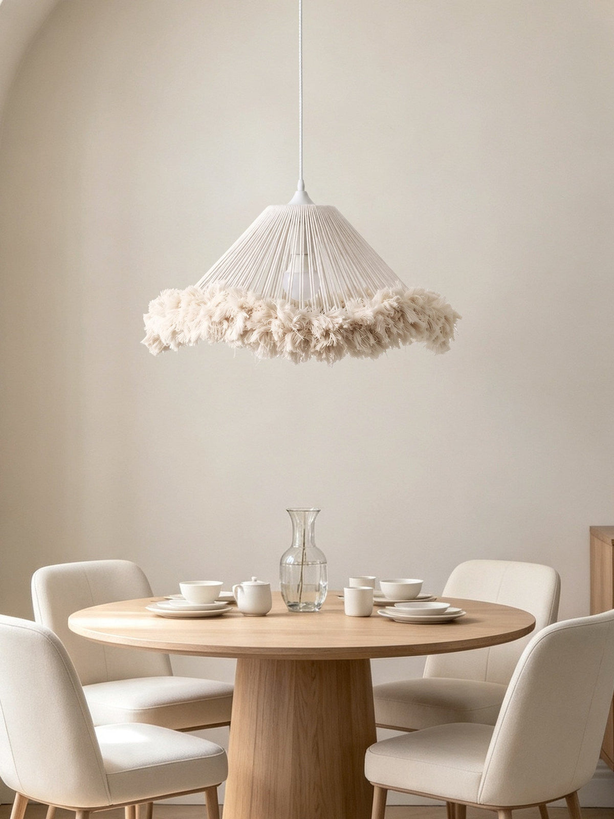 Meringue Fringed Cotton Cone Pendant Lamp — product view 4