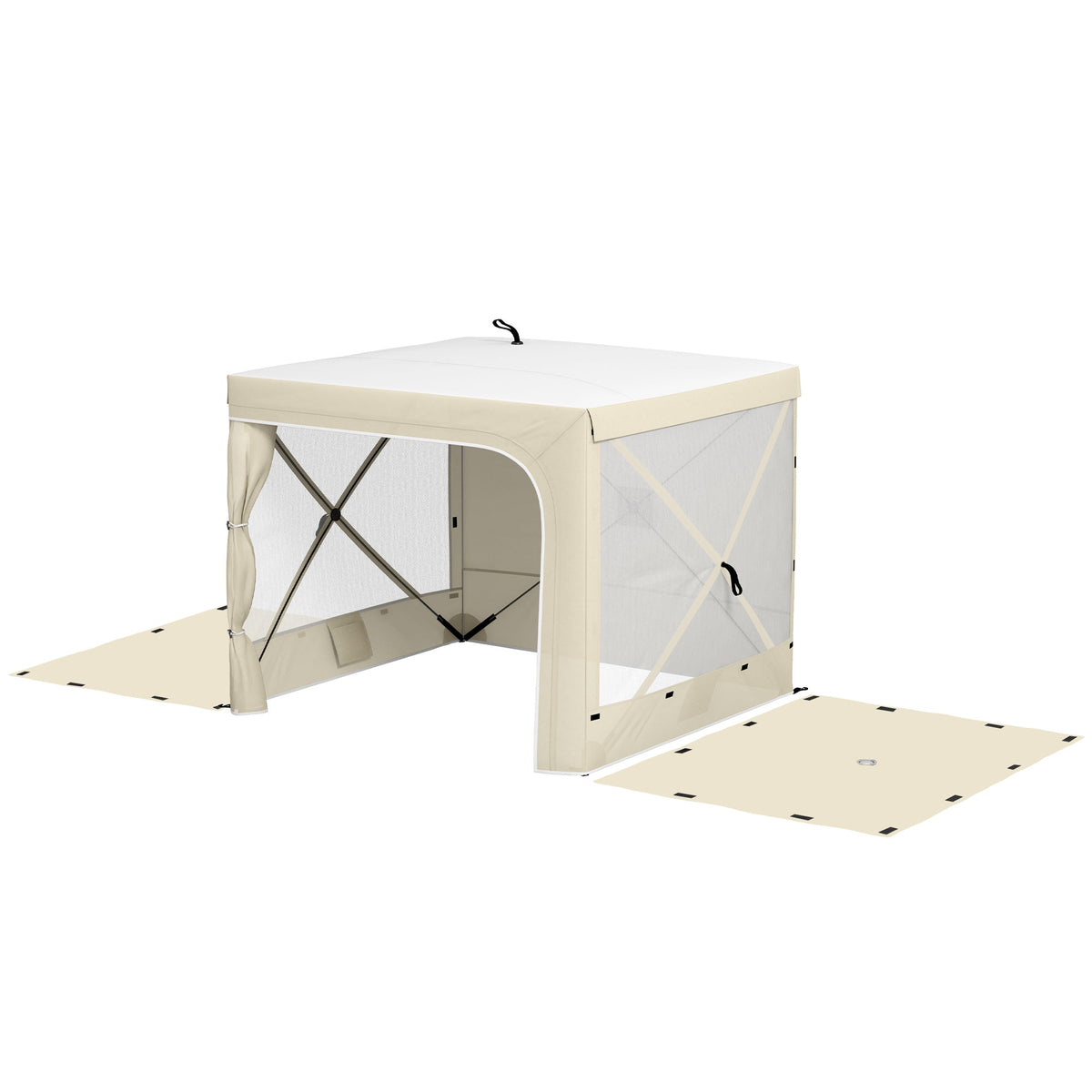 7' x 8' Pop Up Canopy Tent with Curtains and Netting, White — product view 2