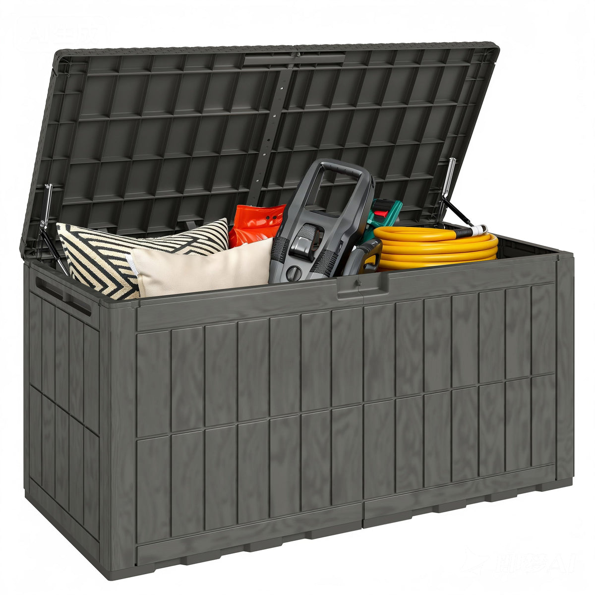 440L Garden Storage Box with Lockable Lid and Gas Rods — product view 1