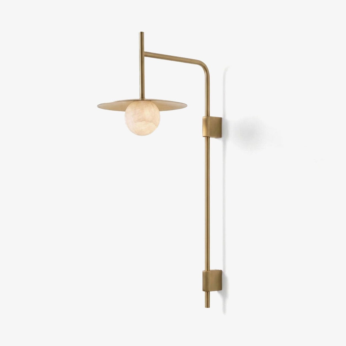 Nivara Long Arm Alabaster Wall Sconce — product view 1
