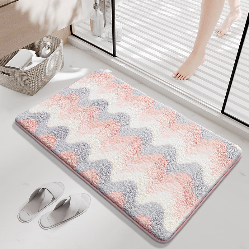 Decorative Wave Pattern Bath Mat Bowlift — product view 3