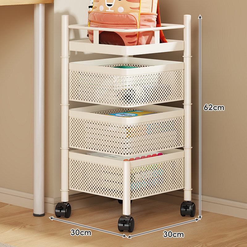 Compact Rolling Mesh Multi-Tier Corner Storage Cart — product view 4