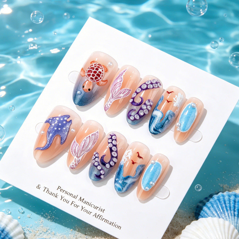 Artistic Seascape Press-On Nails — product view 2
