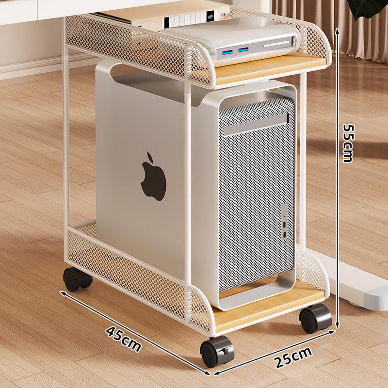 Desktop CPU Tower Rolling Stand with Mesh Side Guards and Locking Casters — product view 5