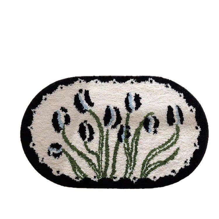 Floral Patterned Bath Mat Bowlift — product view 5