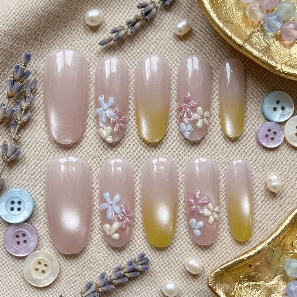 Elegant Floral Press-On Nails — product view 4