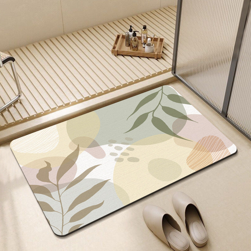 Abstract Floral Design Bath Mat Bowlift — product view 4