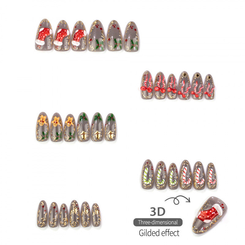 Festive Holiday-Themed Press-On Nail Set — product view 3