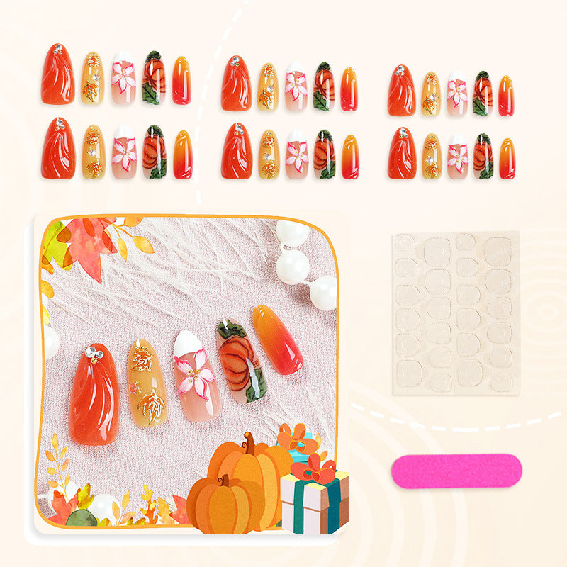 Fall-Themed Artistic Press-On Nails — product view 3