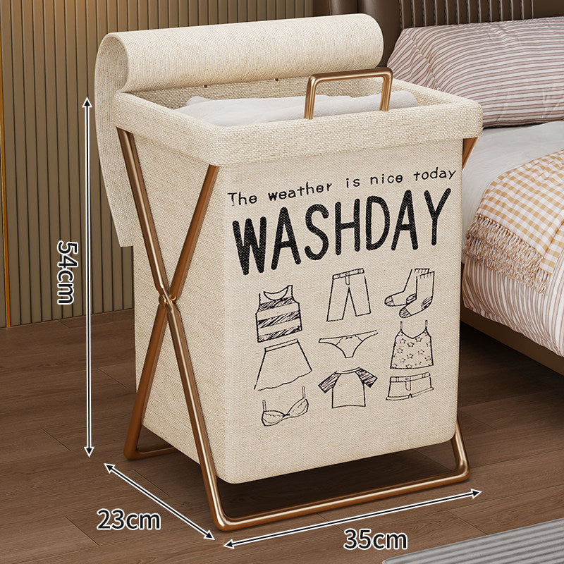 Collapsible Linen Laundry Hamper — product view 5
