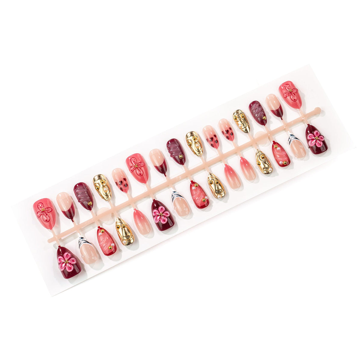 Artistic 3D Floral Press-On Nails — product view 5