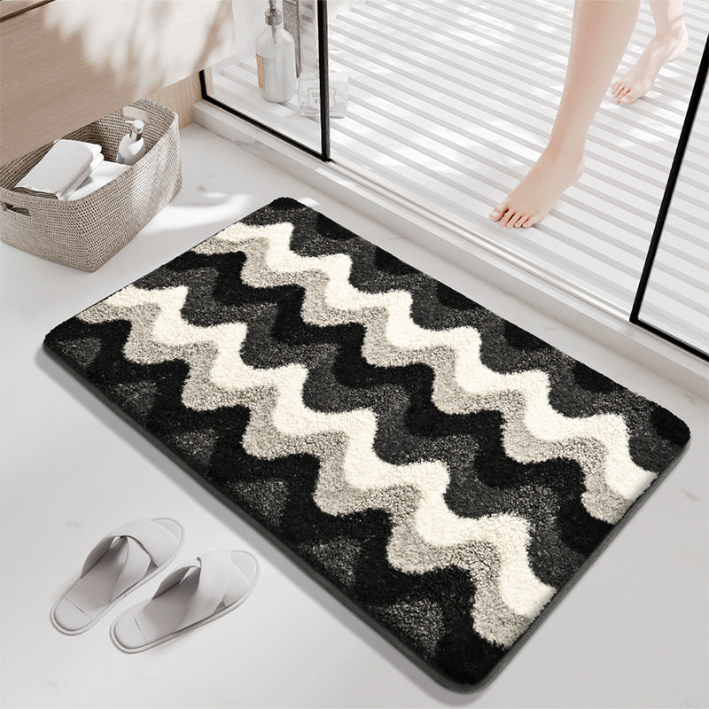 Decorative Wave Pattern Bath Mat Bowlift — product view 5