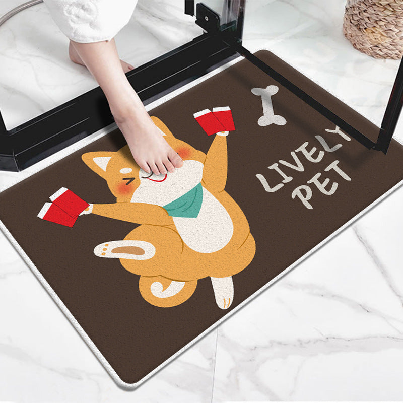 Cute Cartoon Dog-Themed Doormat Bowlift — product view 7