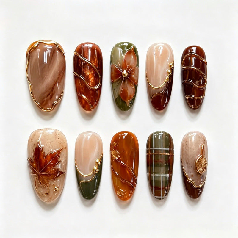 Floral Embellished Press-On Nail Art — product view 1