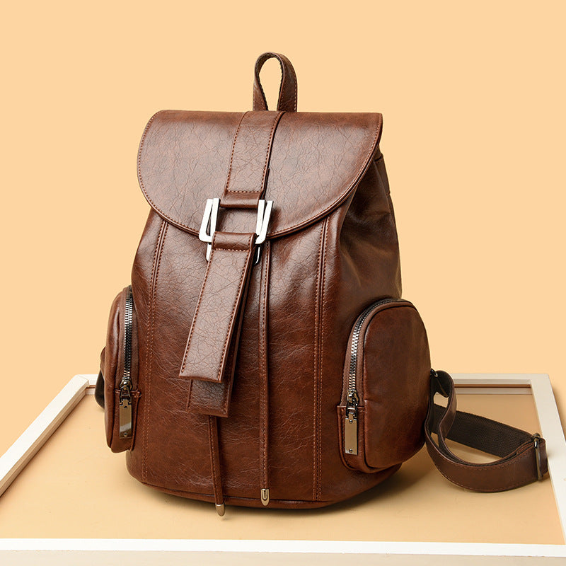 Retro Chic Vegan Leather Backpack LoungeYard — product view 3