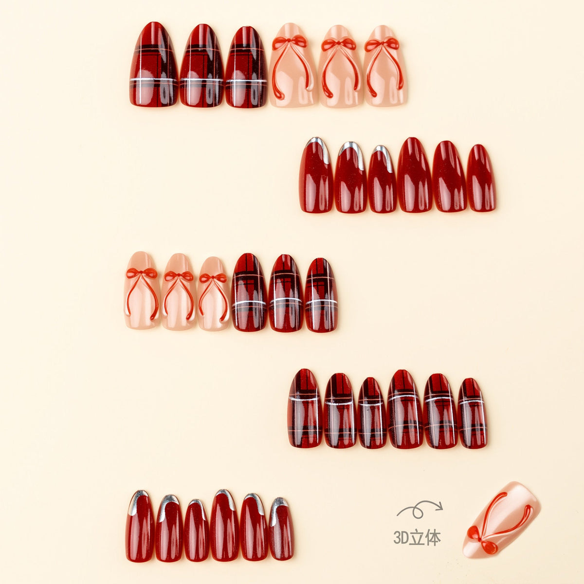 Chic Plaid Design Press-On Nail Set — product view 4