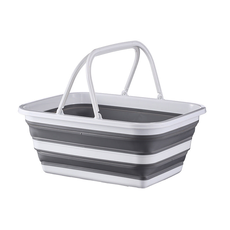 Collapsible folding shopping basket with sturdy plastic structure — product view 3