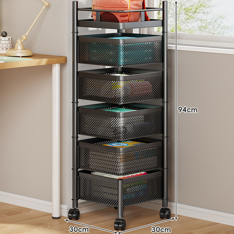 Compact Rolling Mesh Multi-Tier Corner Storage Cart — product view 5