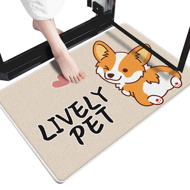 Cute Cartoon Dog-Themed Doormat Bowlift — product view 5