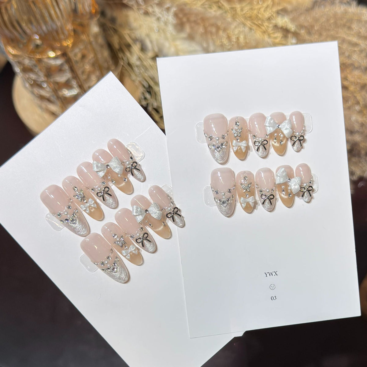 Creative Bow-Embellished Press-On Nails — product view 6