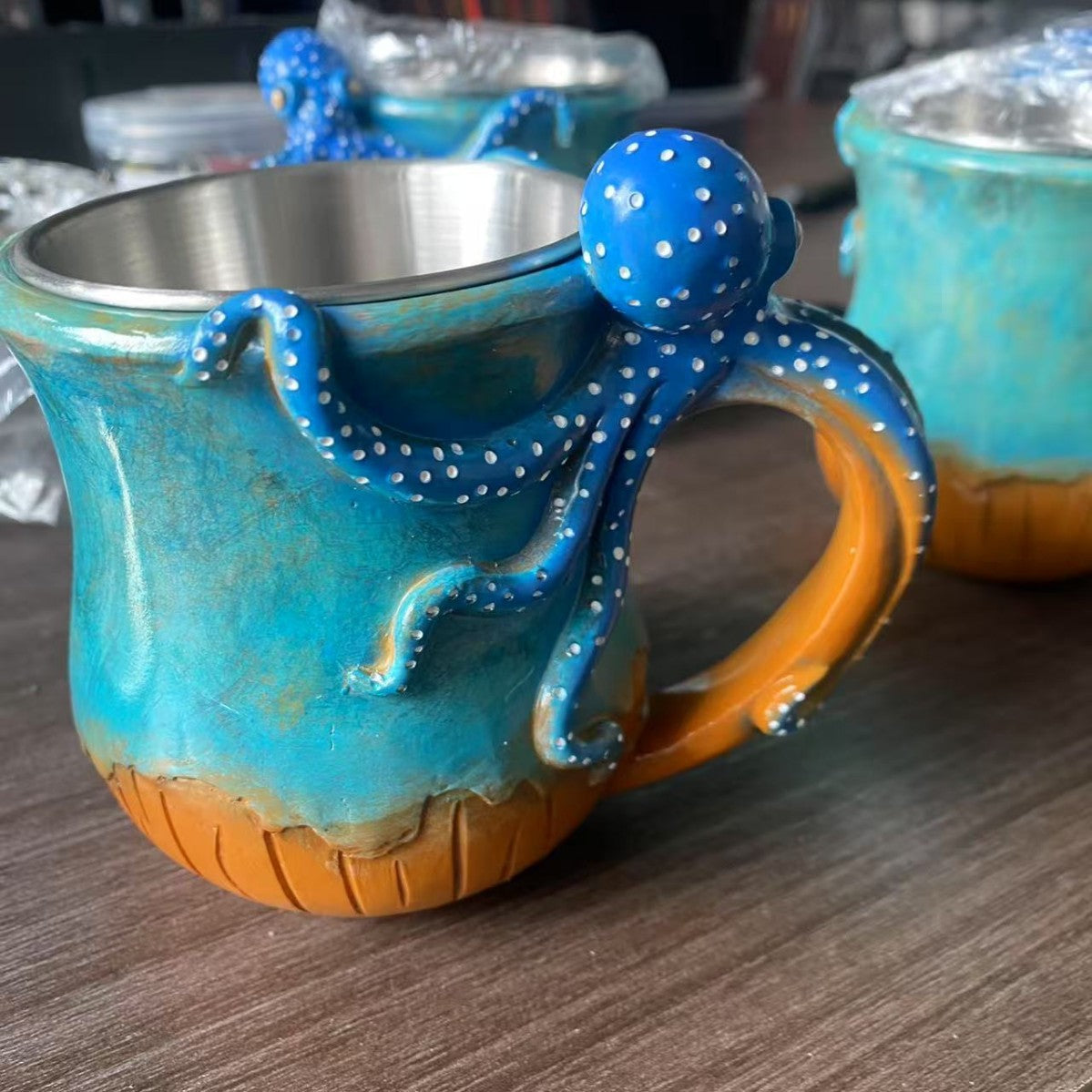 Decorative octopus-Themed Mug Bowlift — product view 6