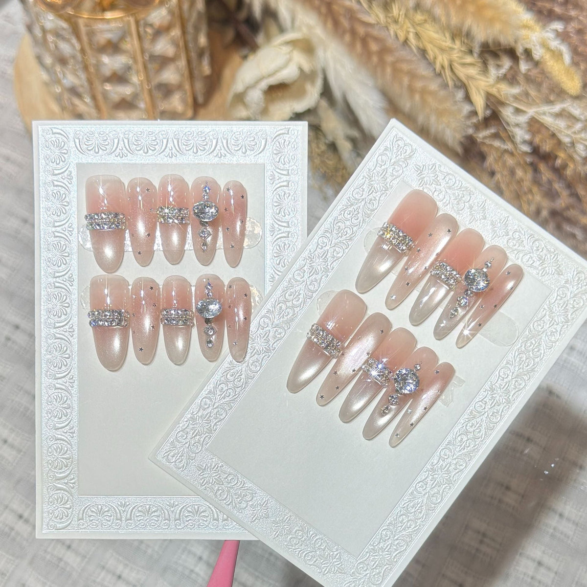 Elegant Rhinestone-Accented Artificial Nail Set — product view 3